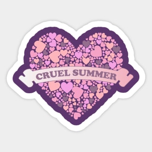 Cruel Summer Pink Hearts 3 Sticker